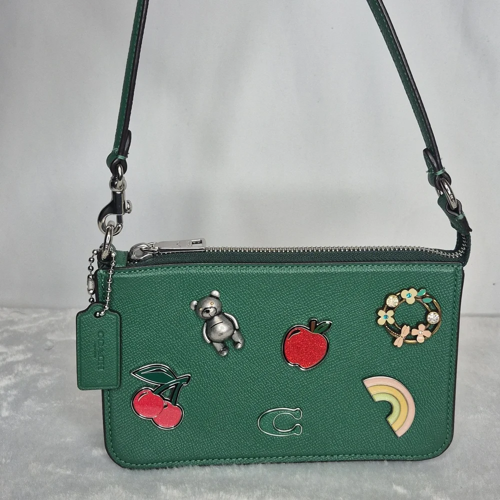 Coach "RARE" Charm Green Shoulder Bag CREED: 8236-CJ1797 - Picture 3 of 17